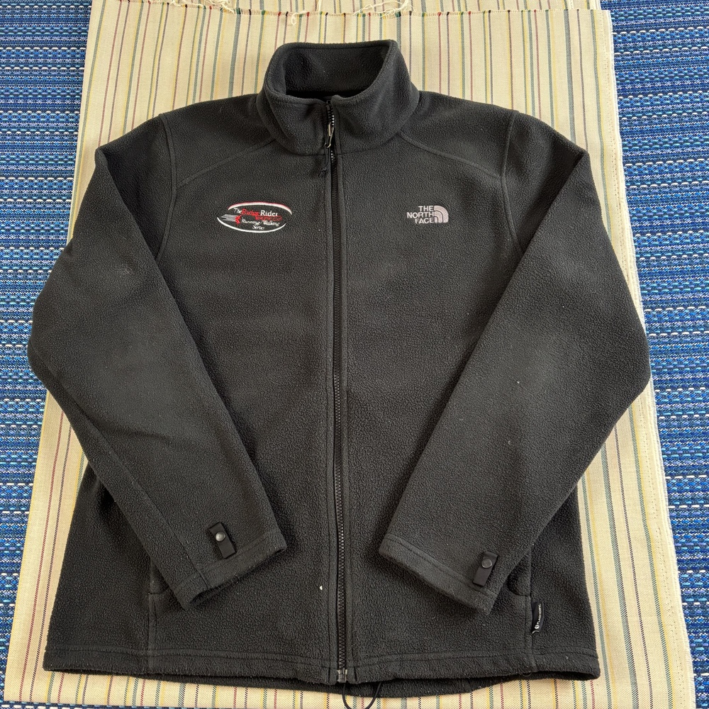 The North Face Jacket Mens Large Gray Fleece Full Zip FlashDry Running Logo EC